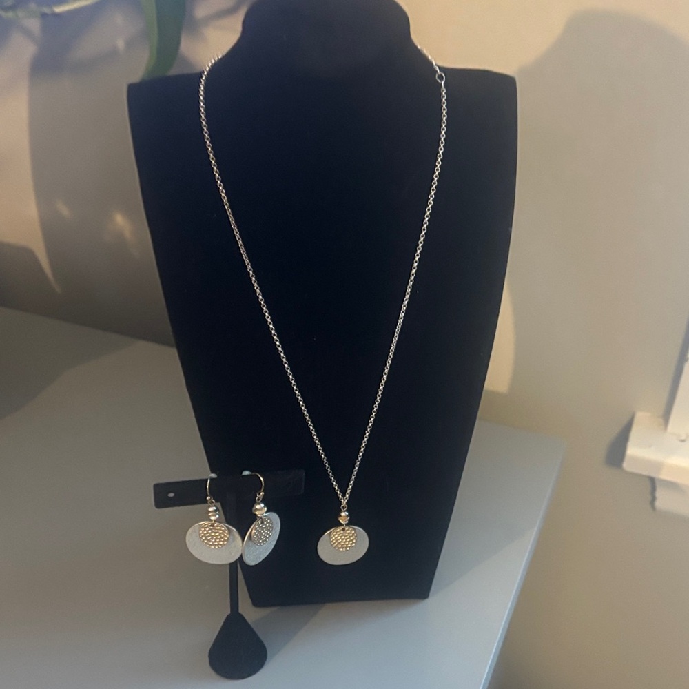 Elegant Silver Necklace and Earring Set